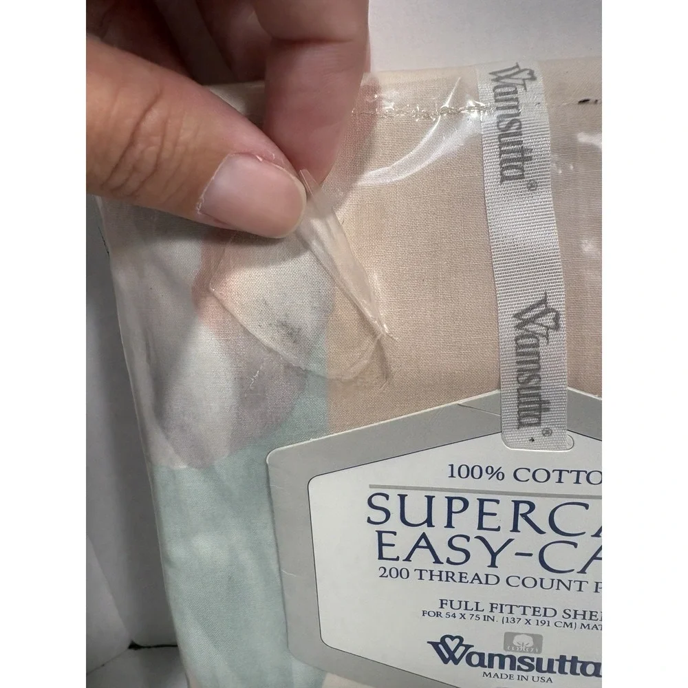 Wamsutta Supercale Easy‎ Care Full Fitted Sheet Cloisonne Tulips Floral 200 TC